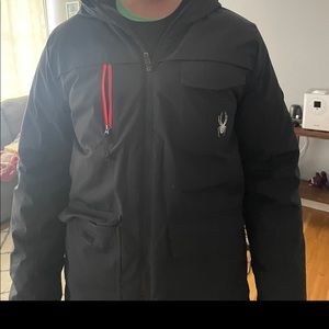 Medium Mens Spyder Black Parka